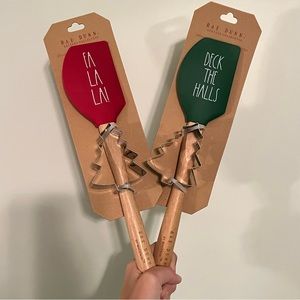 Rae dunn Christmas spatula and Christmas tree cookie cutter